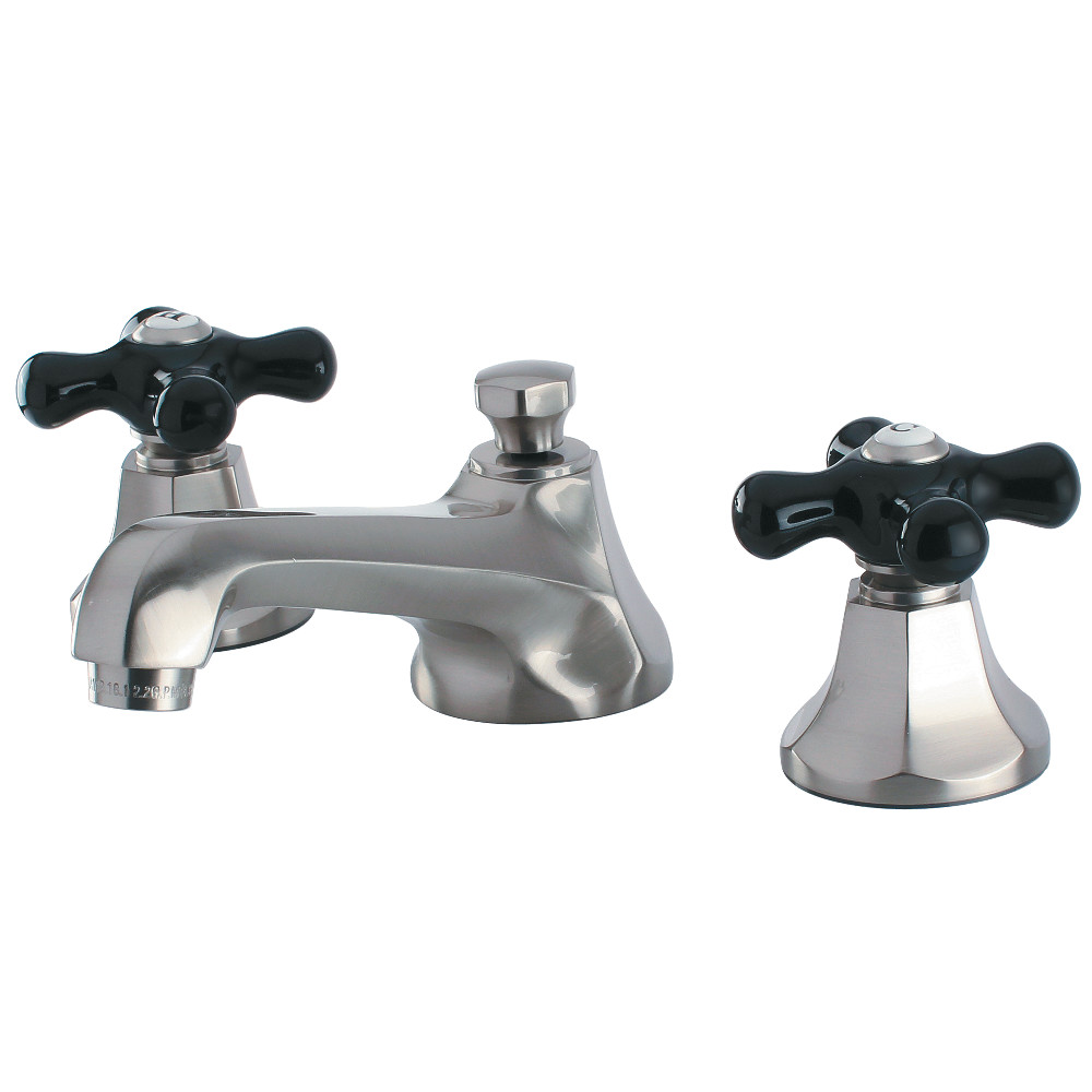 Widespread Bathroom Faucet with Brass Pop-Up, Brushed Nickel with 3 Finish Options