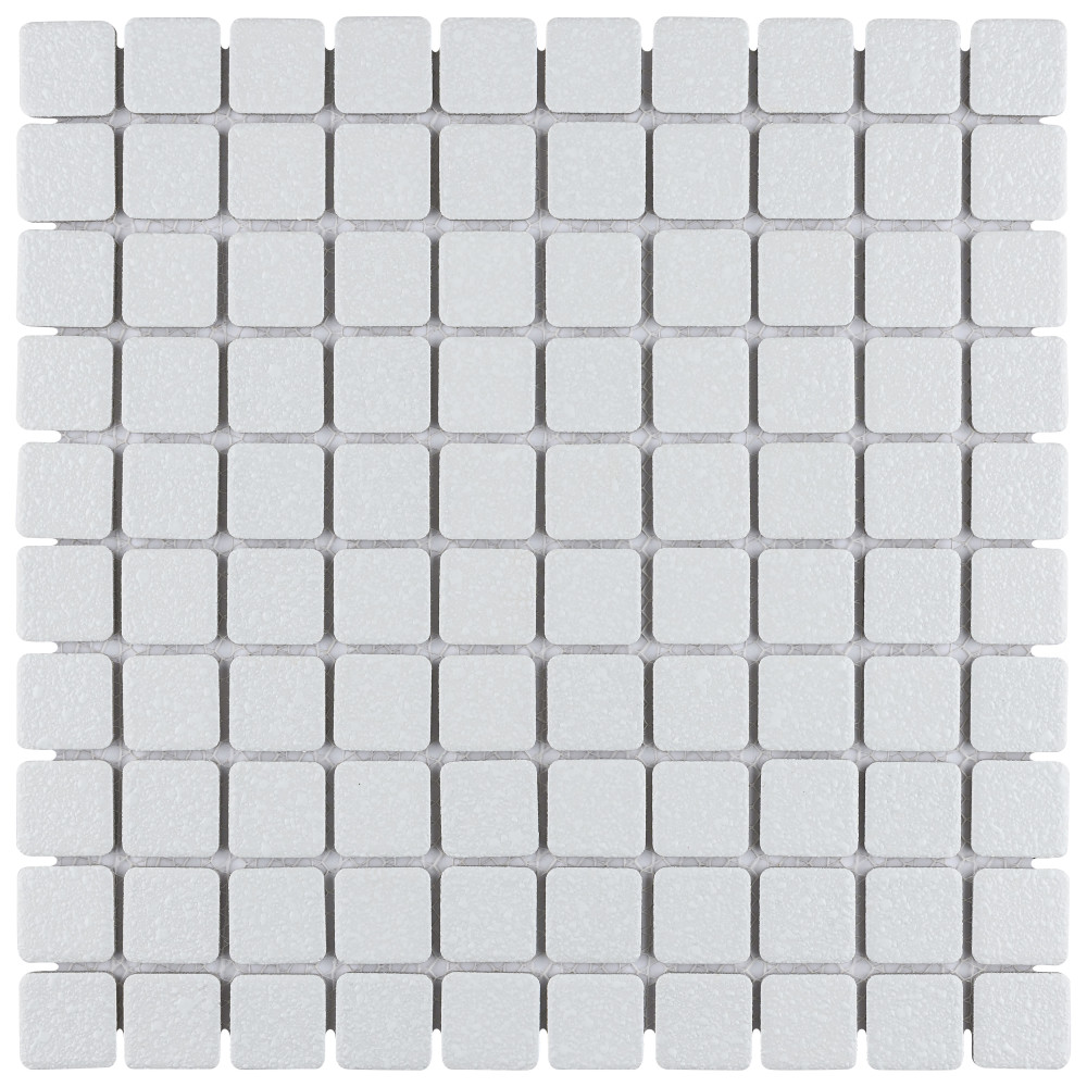 Crystalline Square White 12 in. x 12 in. Porcelain Mosaic Tile