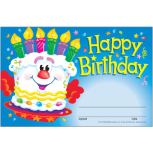 Happy Birthday Cake Recognition Awards, 30 ct