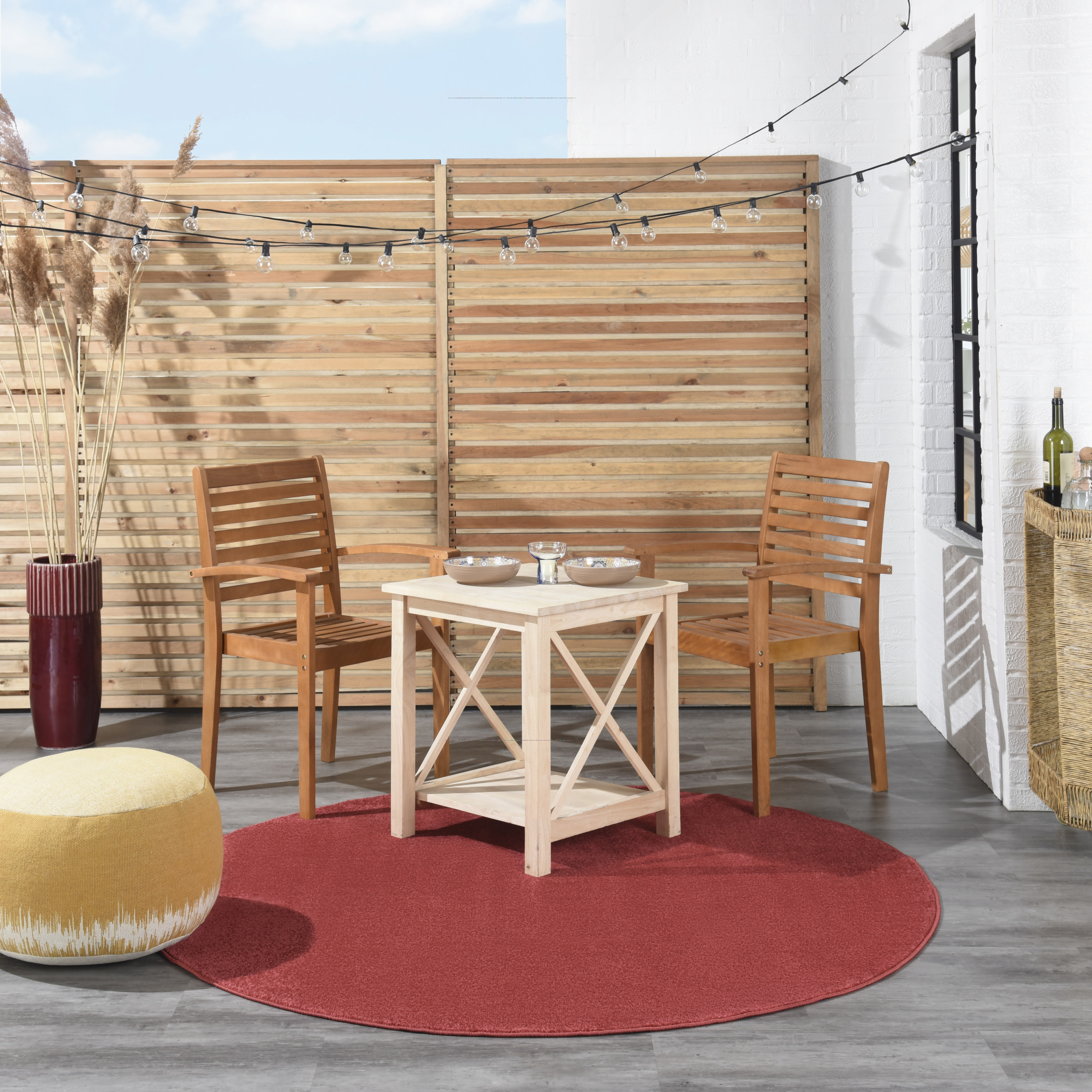 Nourison Nourison Essentials 6' x Round Brick Red Outdoor Rug