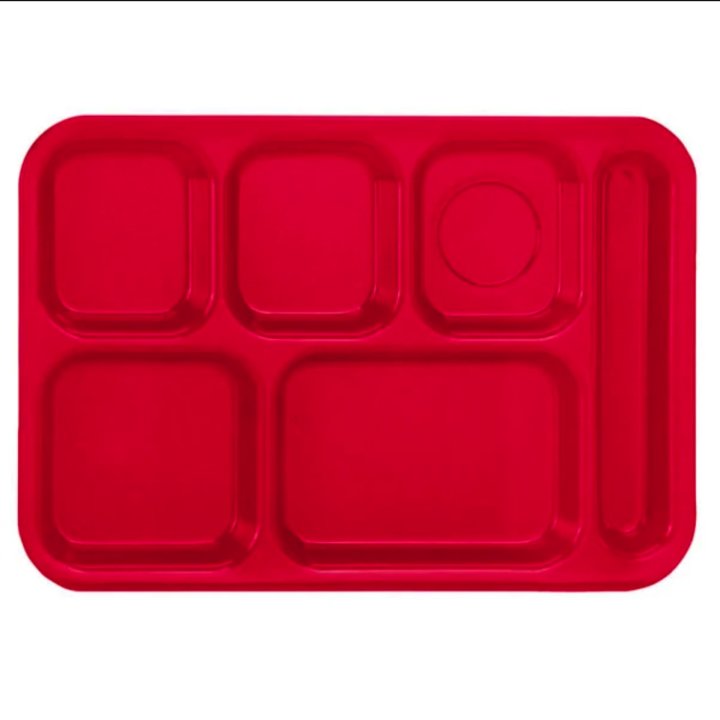 Traex® Right Handed School Tray with 6 Compartments in Red