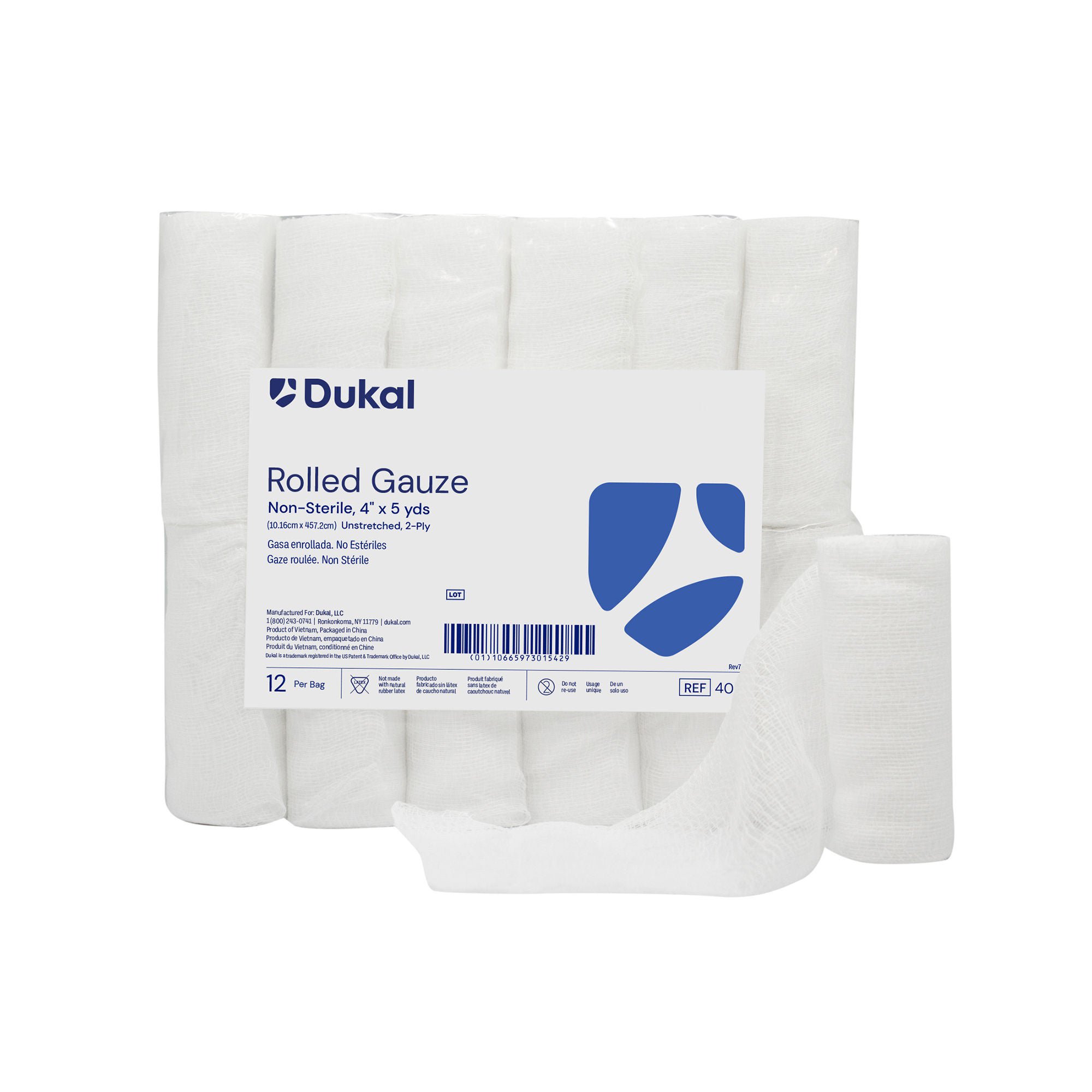 Dukal™ Conforming Bandage, 4 Inch x 5 Yard, Two-Ply