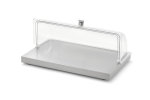 Full-size acrylic rolltop cover for cubic display cutting board or display platter