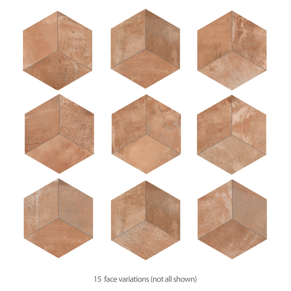 Sample – Argillos Hex Rhomboid Teja Porcelain Floor and Wall Tile