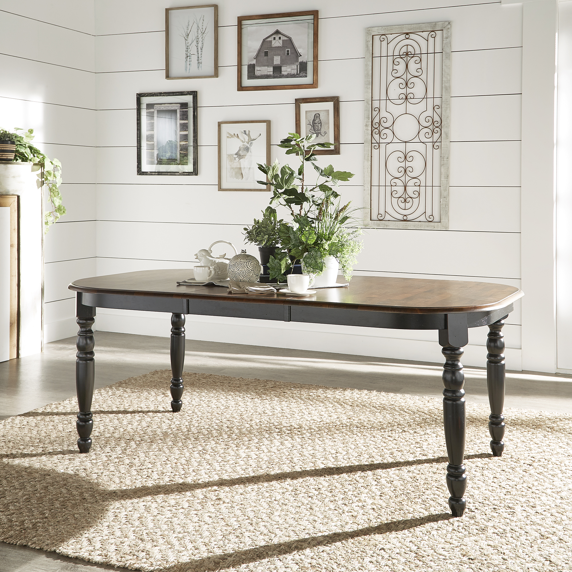 Antique Two-Tone Extending Dining Table