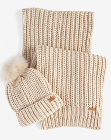 Saltburn Beanie & Scarf Gift Set Pearl