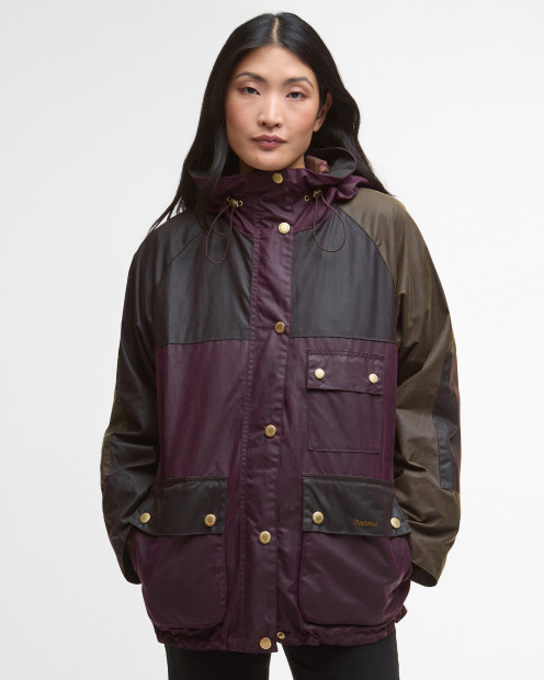Keeley Waxed Jacket Merlot/Rustic/Beech/Muted Tartan