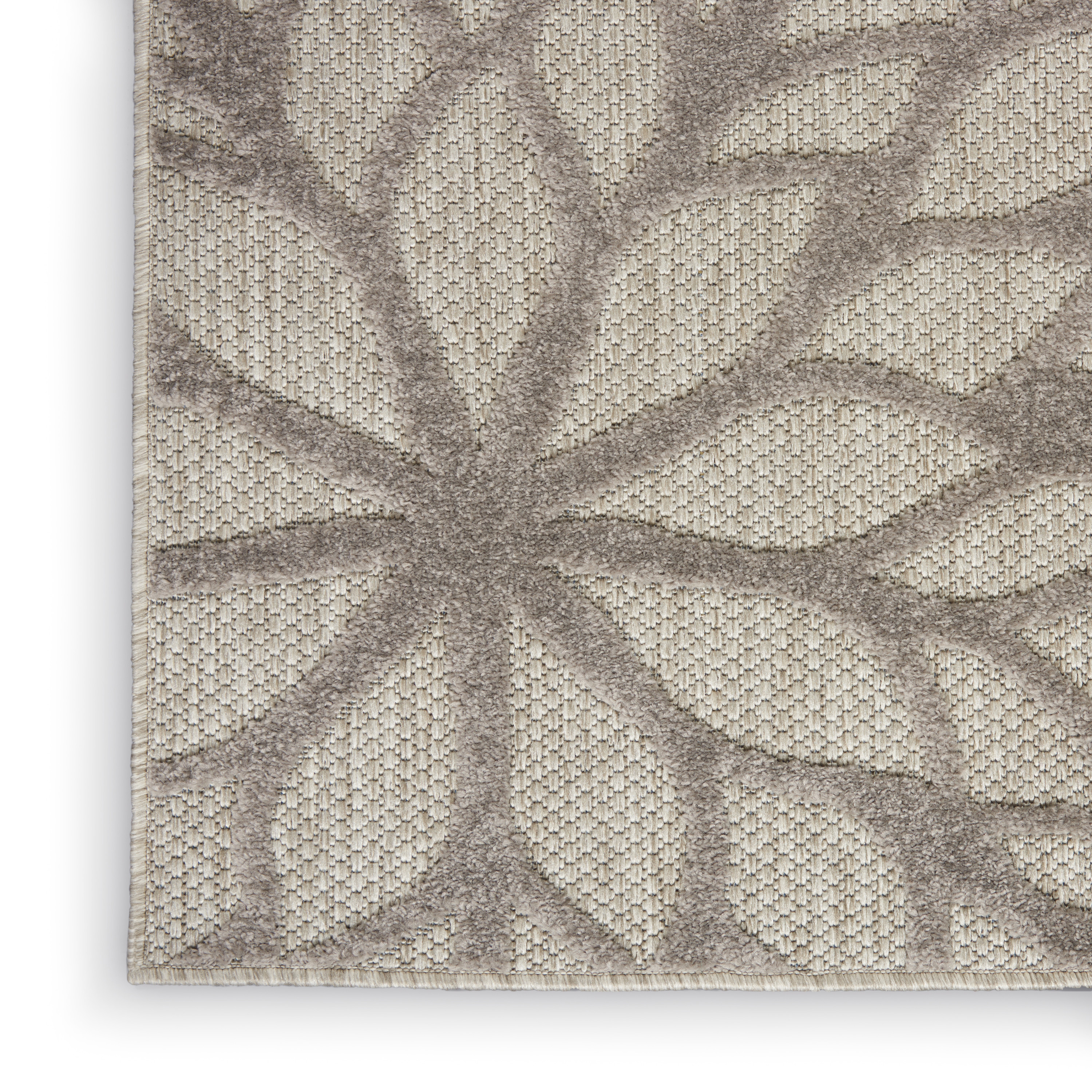 Nourison Aloha 7'10" x 10'6" Silver Grey Tropical Rug
