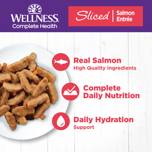The benifts of Wellness Complete Health Sliced Sliced Salmon Entree
