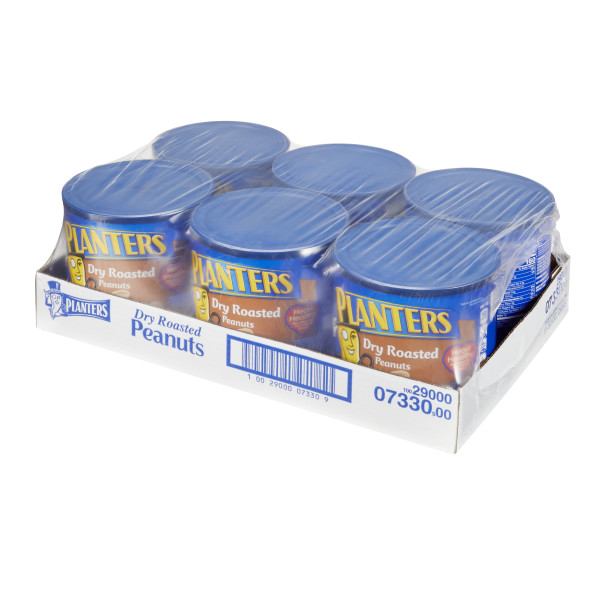 PLANTERS(r) Peanuts Dry Roast 6/52oz . C1RA - Front Right Closed Case (Hi Res)