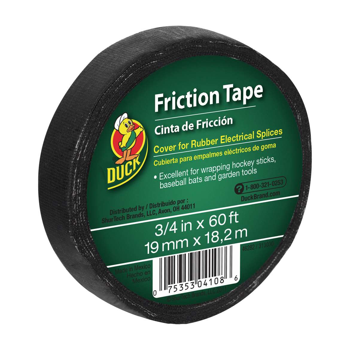Duck® Brand Friction Tape - Black, .75 in. x 60 ft. Image