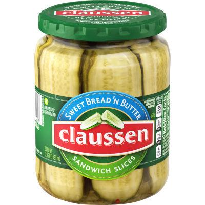 Claussen Sweet Bread N' Butter Sandwich Pickle Slices, 20 fl oz Jar