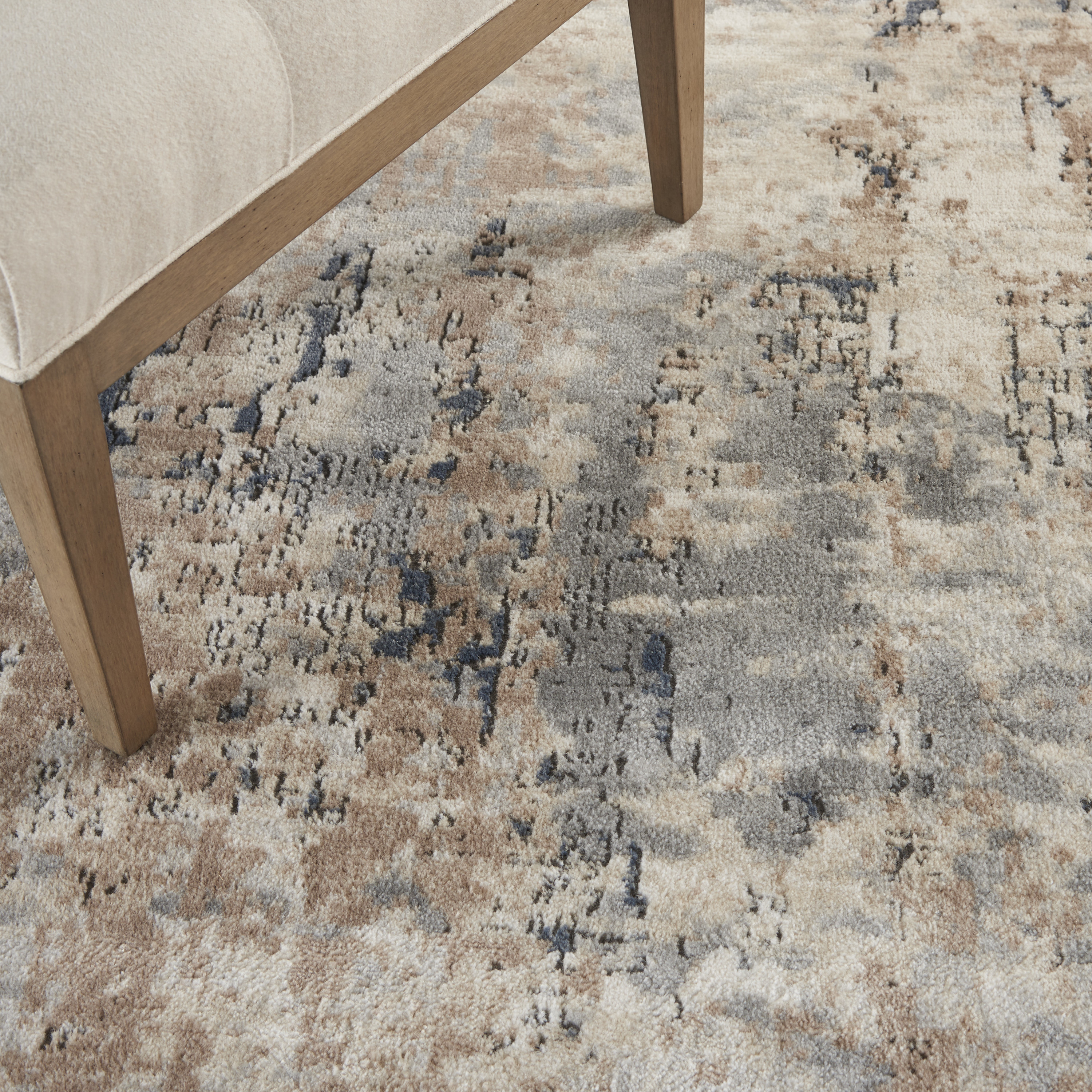 Nourison Quarry 6' x 9' Oval Beige Grey Modern Indoor Rug