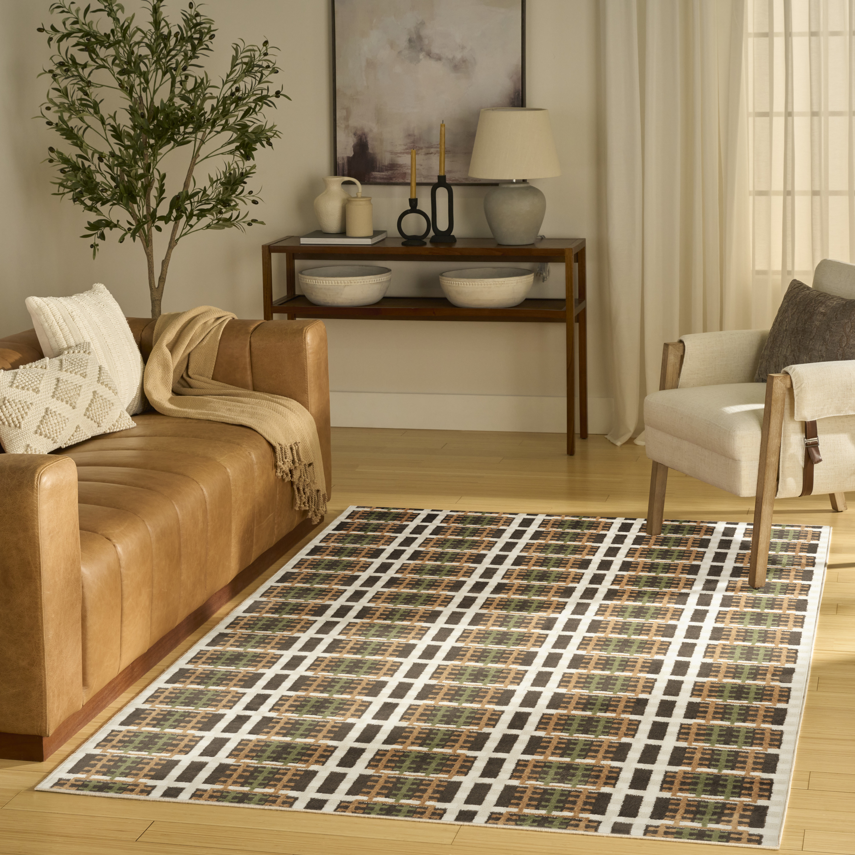 Nourison Nordic 4' x 6' Charcoal Multicolor Modern Indoor Rug