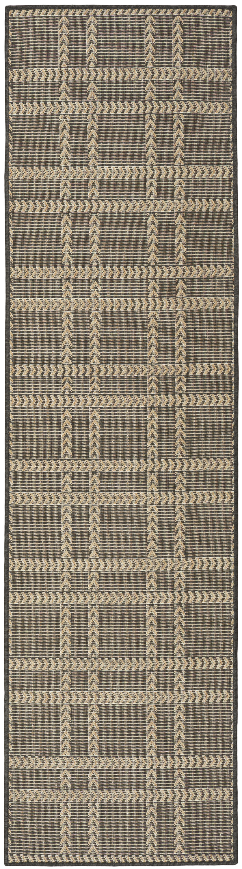 Nourison Horizon Indoor/Outdoor 2'2" x 8' Charcoal Modern Rug