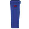 Rubbermaid Commercial, Vented Slim Jim, 23 gal, Resin, Blue, Rectangle, Receptacle