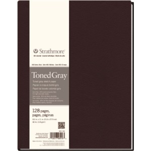 400 Series Art Journal Sketch Paper, Toned Gray, Hardbound Binding, 128 Page/64 Sheet, 8.5x11 inch, 1 Count