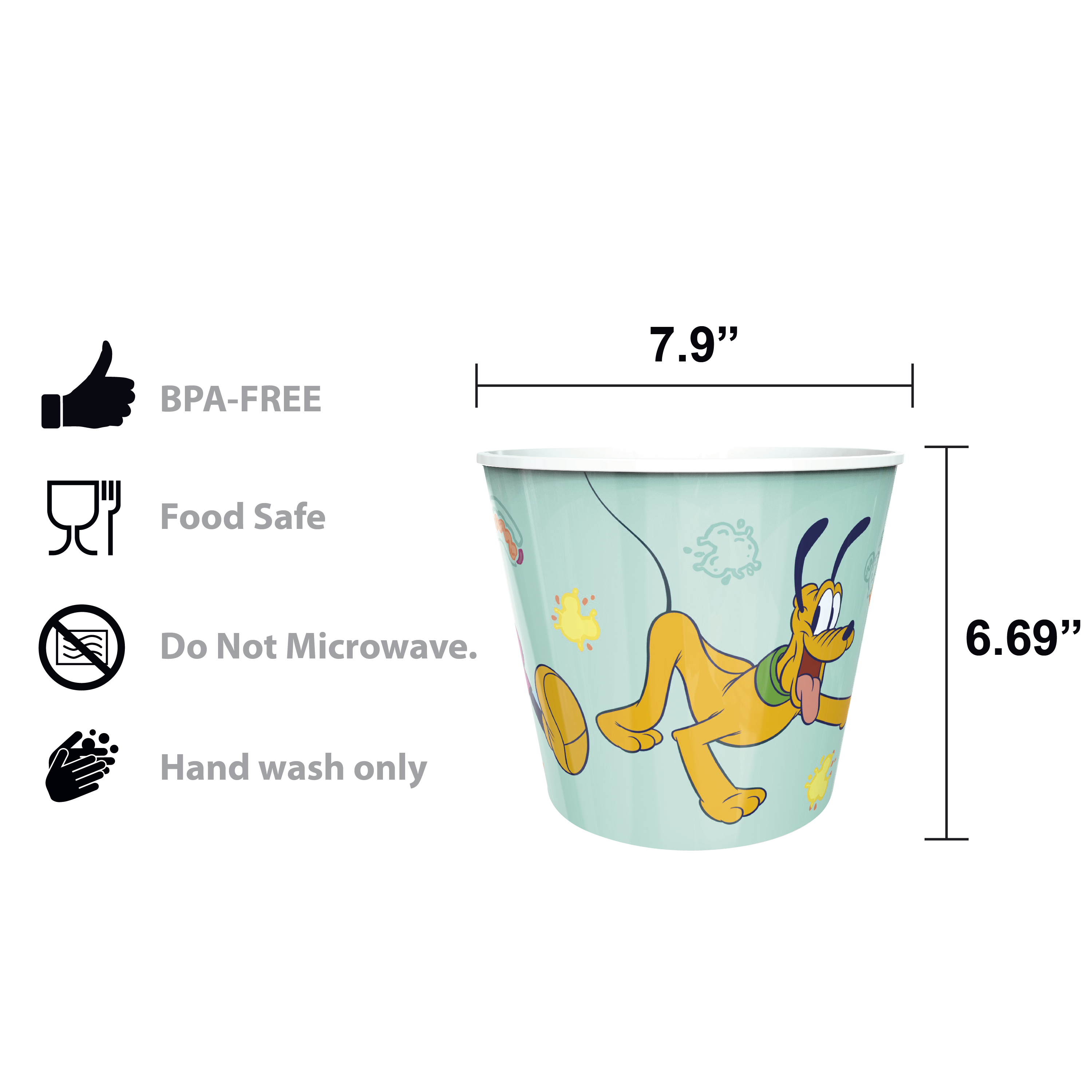 Disney Plastic Popcorn Container and Bowls, Mickey Mouse and Minnie Mouse, 5-piece set slideshow image 11 Disney Plastic Popcorn Container and Bowls, Mickey Mouse and Minnie Mouse, 5-piece set slideshow image 11