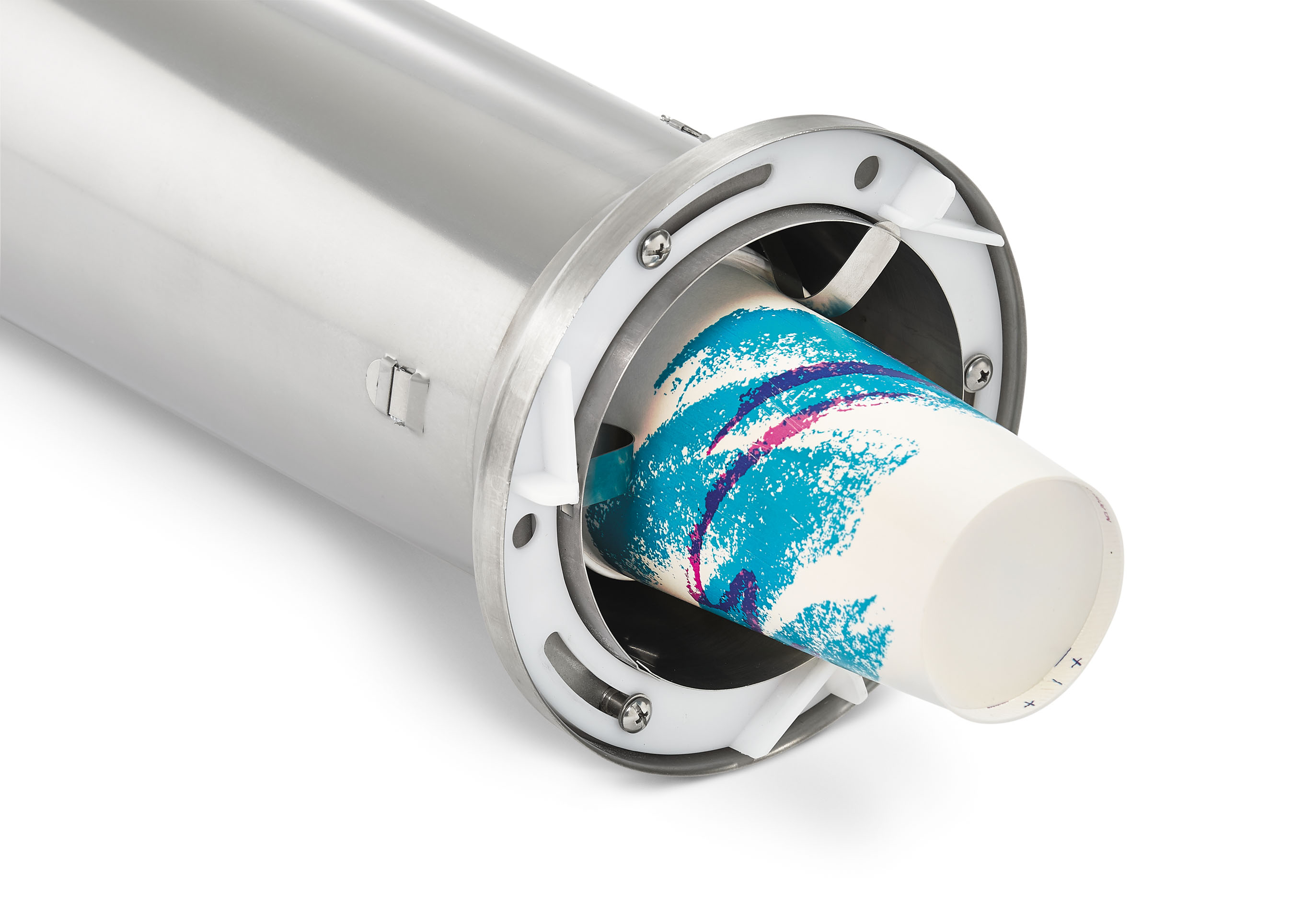 Adjustable stainless steel cup dispenser for 4 to 12ounce cups with 2