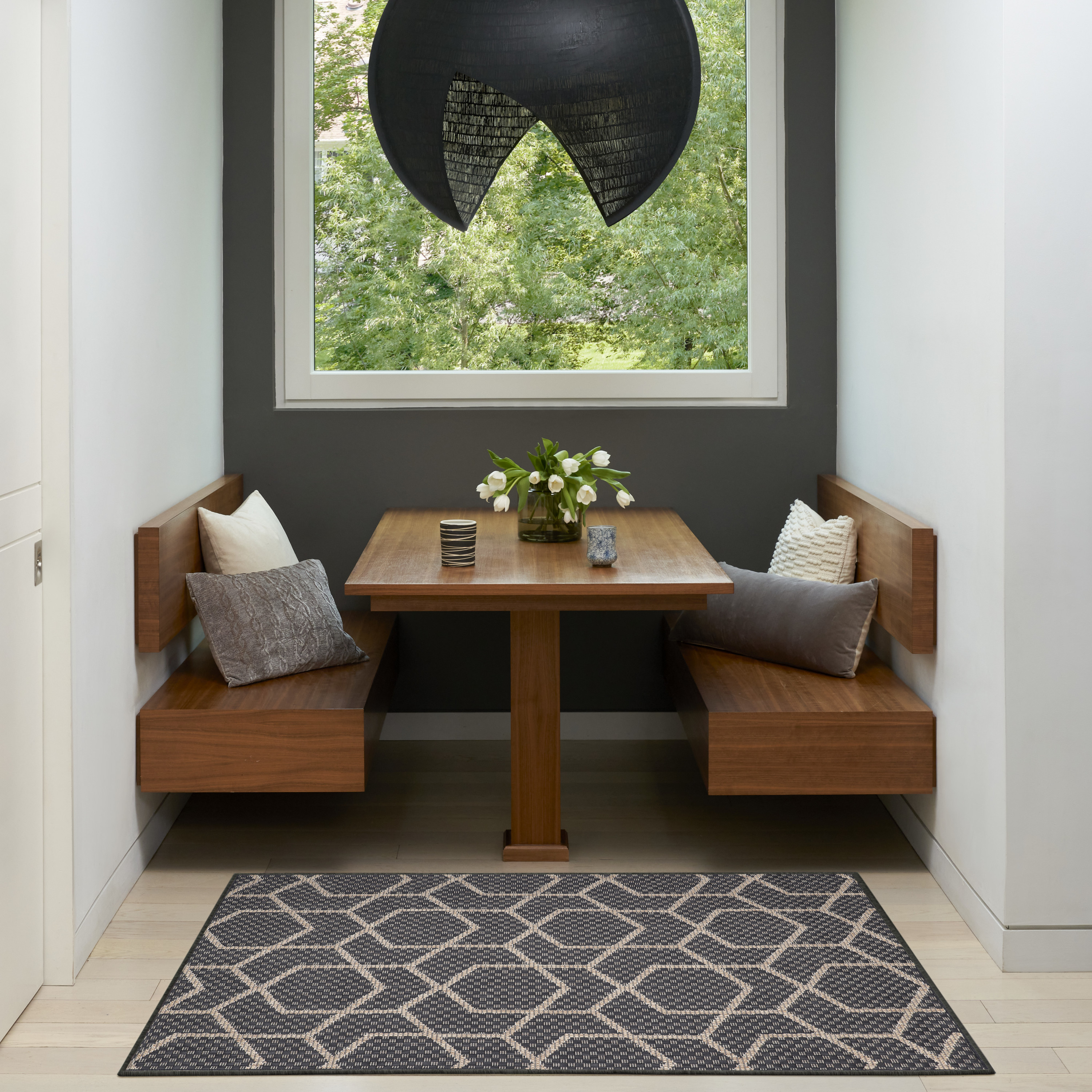 Nourison Horizon Indoor/Outdoor 3' x 5' Charcoal Modern Rug