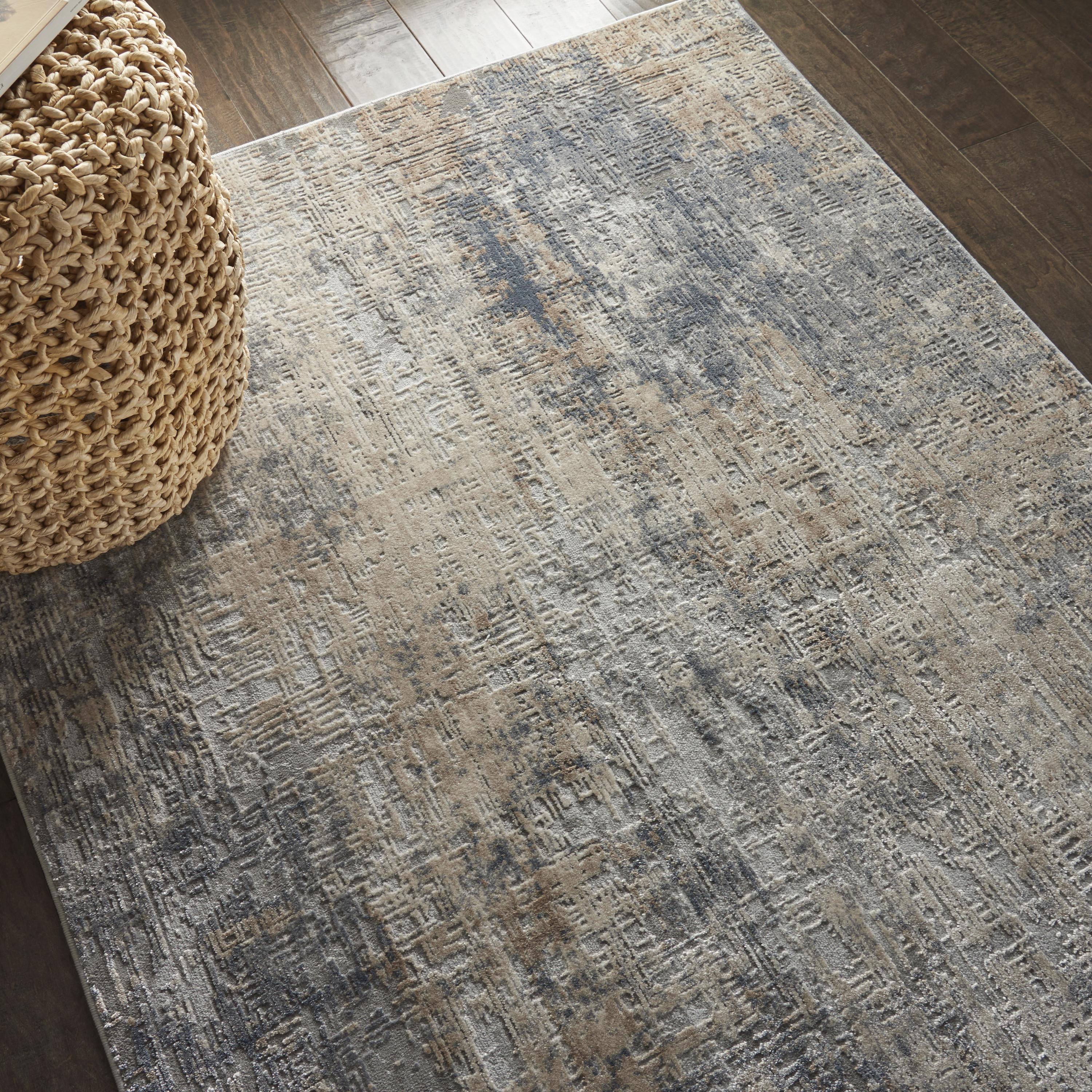 Nourison Rustic Textures 3'11" x 5'11" Grey Beige Modern Indoor Rug