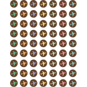 Mini pegatinas de aviones de Travel the Map, paquete de 378