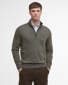 Loyton Merino Half Zip Sweatshirt Olive Marl