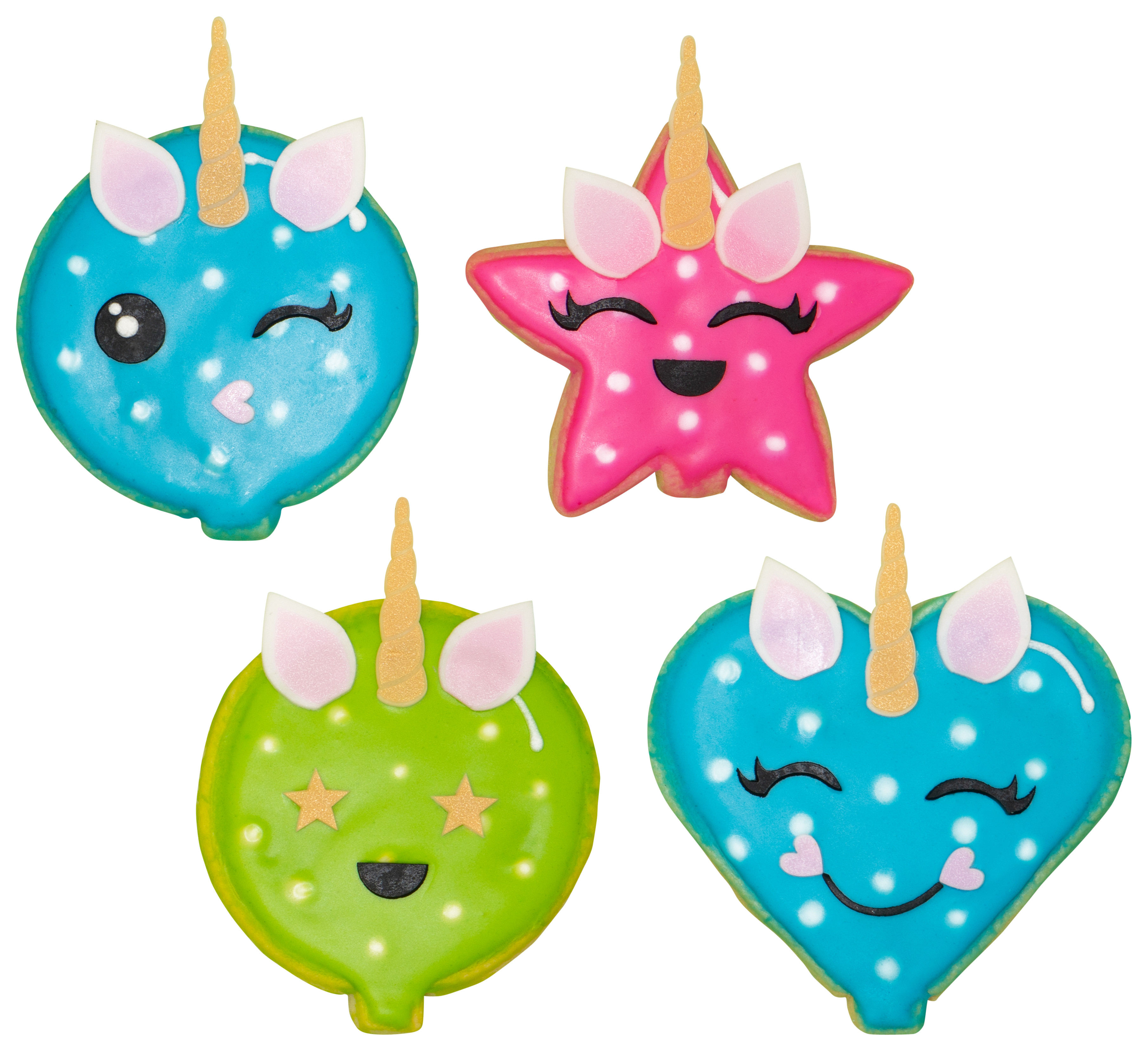 mini adorable unicorn assortment fondant sweet shapes decopac