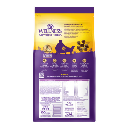 Wellness Complete Health Grained Senior Chicken & Barley back packaging