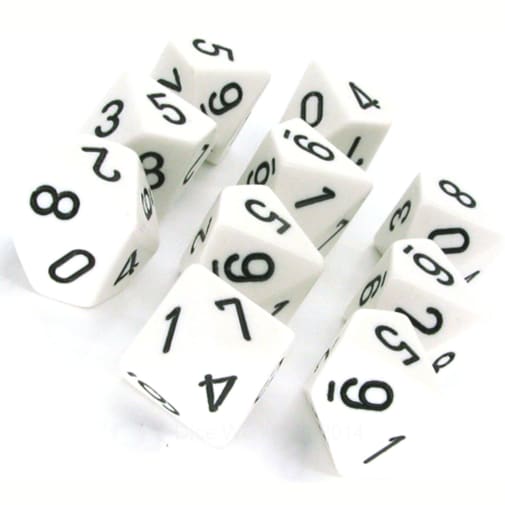 White Ten-Sided Die