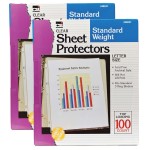 Charles Leonard Sheet Protectors, Clear, Standard Weight, Letter Size, 100 Per Box, 2 Boxes CHL48241-2