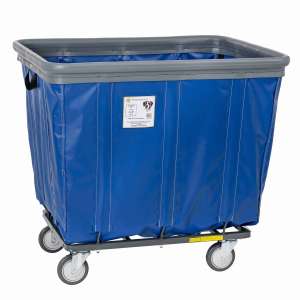 R&B Wire, 12 Bushel Vinyl Bumper All Swivel Casters, Cube Truck, Blue
