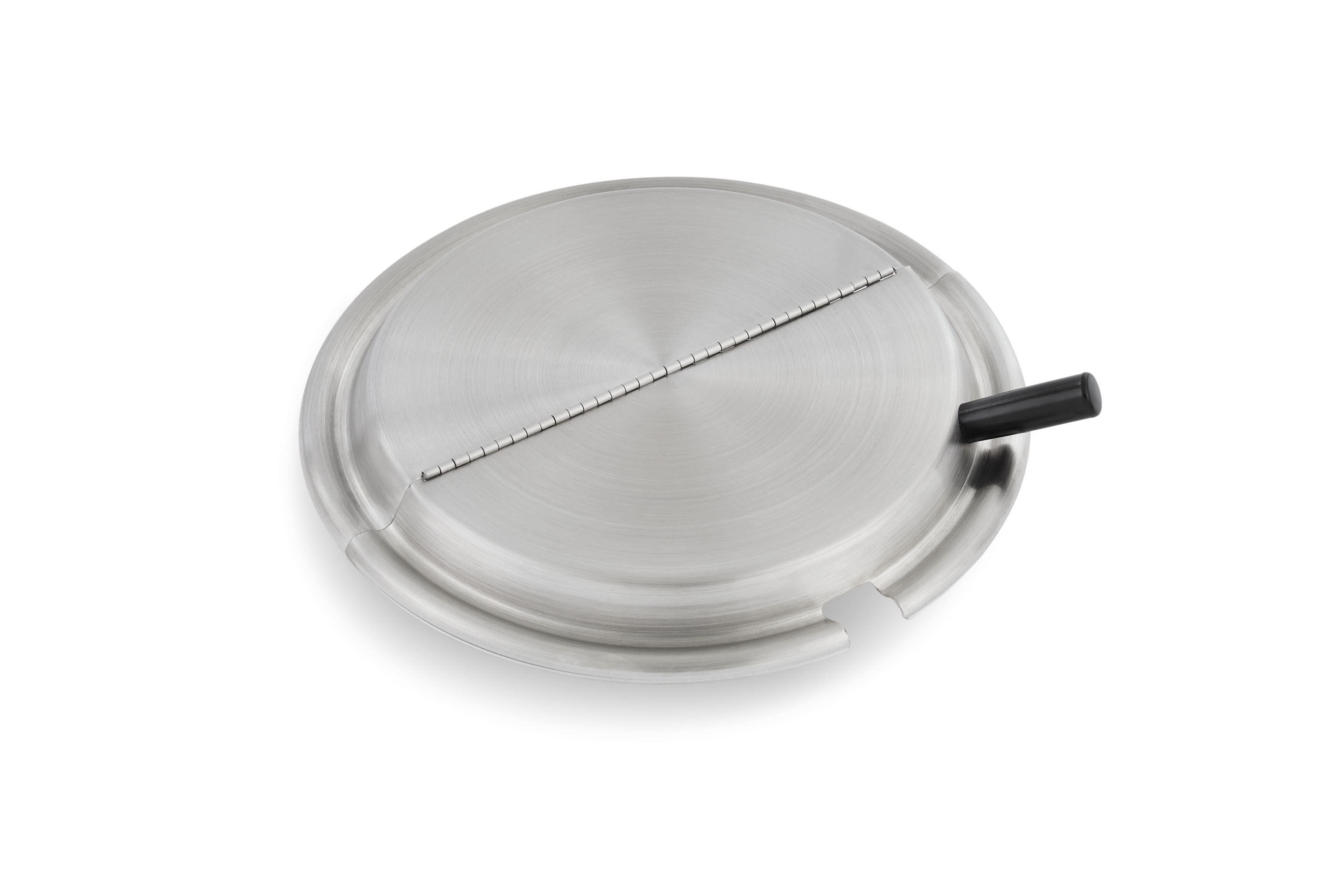 9 ½inch stainless steel hinged cover with plastic handle