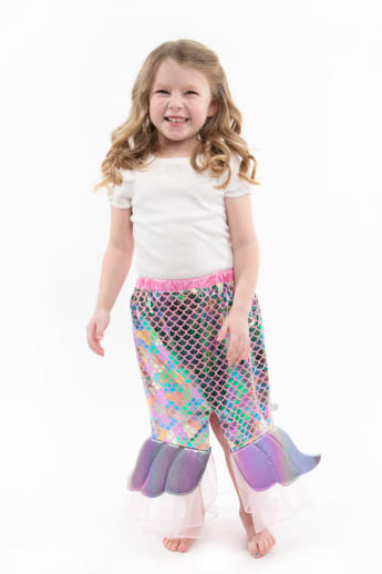 Little Adventures Pink Mermaid Splash Skirt, Size M (Ages 3-5)