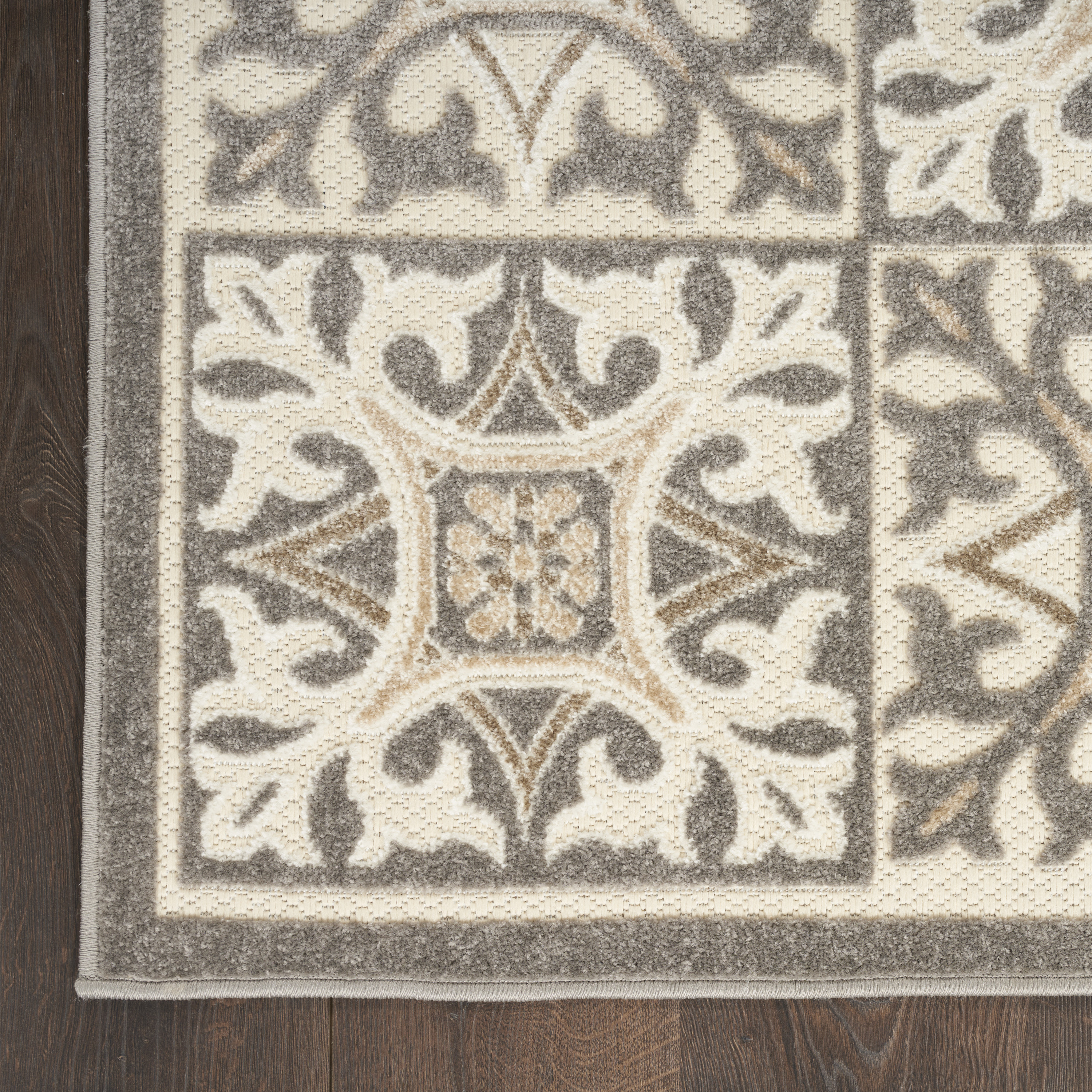 Nourison Aloha 9' x 12' Ivory Grey Contemporary Rug