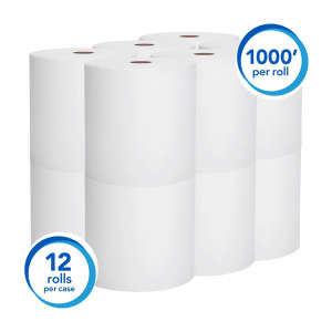 KIM01000, Kimberly Clark, Scott Essential Universal High-Capacity, 1000ft Roll Towel, 1 ply, White