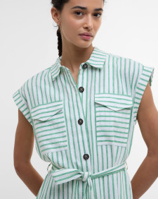 Abby Striped Midi Dress Kelly Green/White Stripe