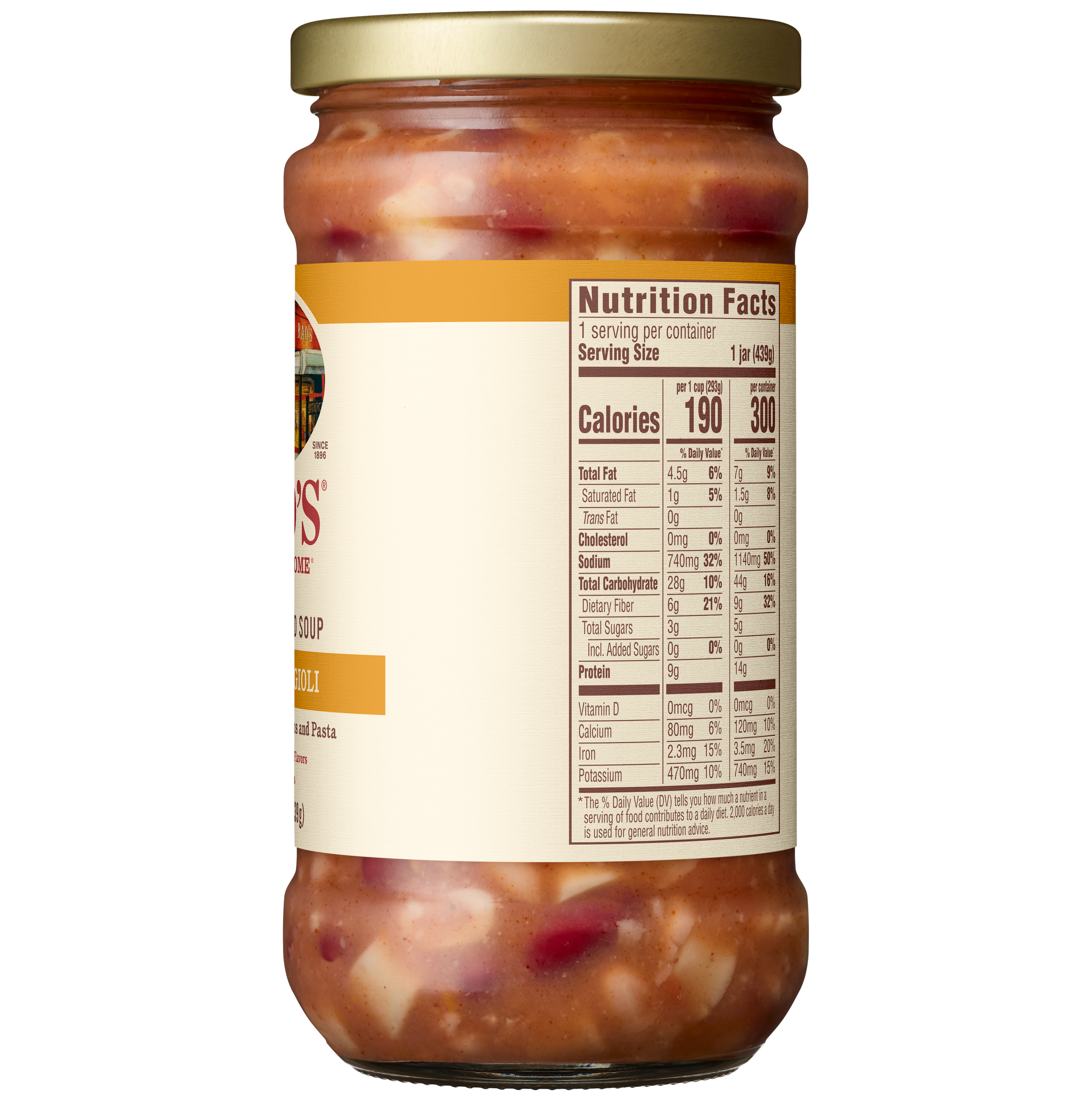 Pasta & Fagioli Soup, 15.5 oz - Right Image