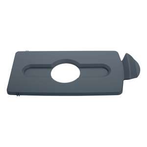 Rubbermaid Commercial, Slim Jim®, Bottles/Cans Insert, Rectangular, Resin, Gray, Receptacle Lid