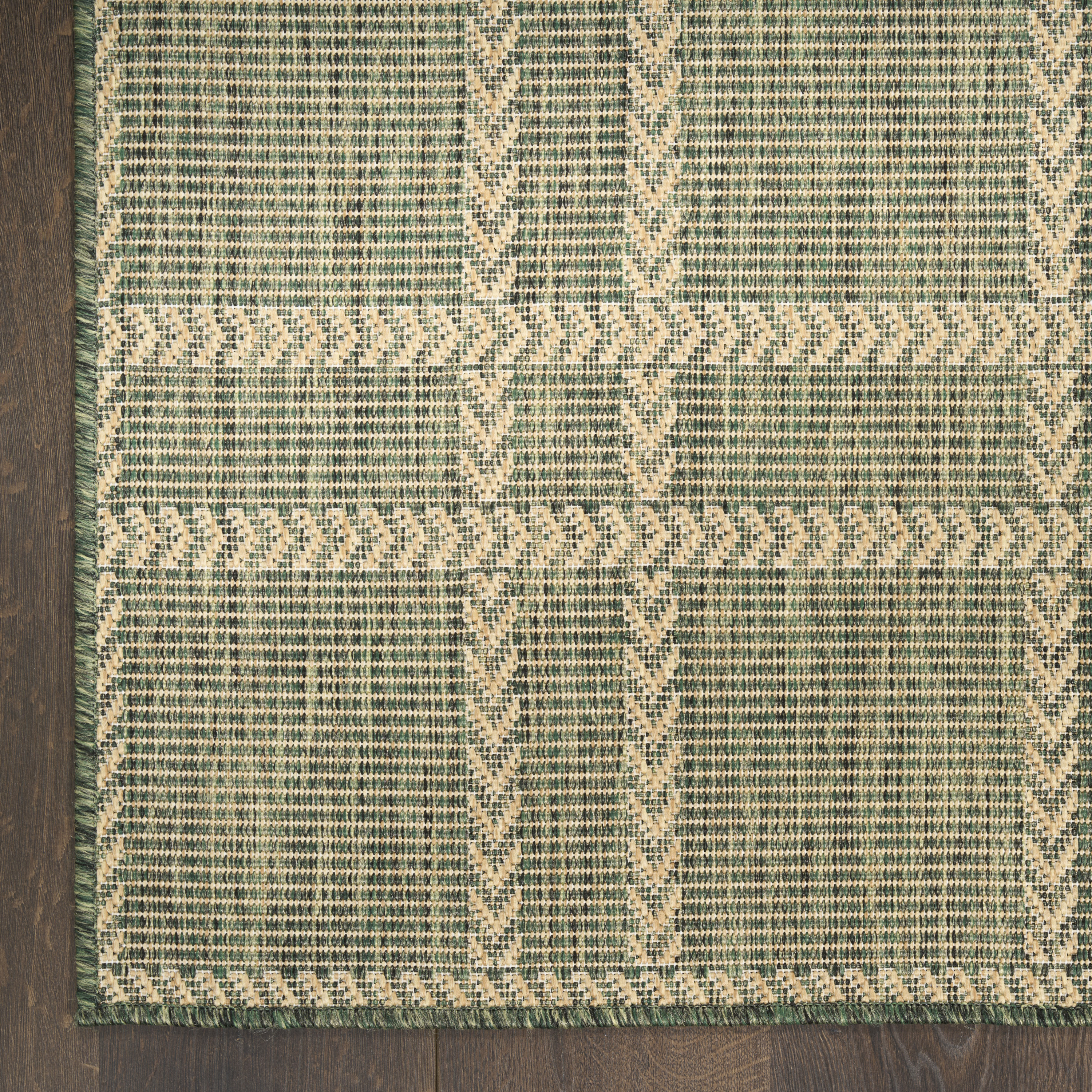 Nourison Horizon Indoor/Outdoor 3' x 5' Green Modern Rug