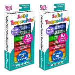 Kwik Stix&trade; Solid Tempera Paint, Jewel Tones, 10 Per Pack, 2 Packs TPG678-2