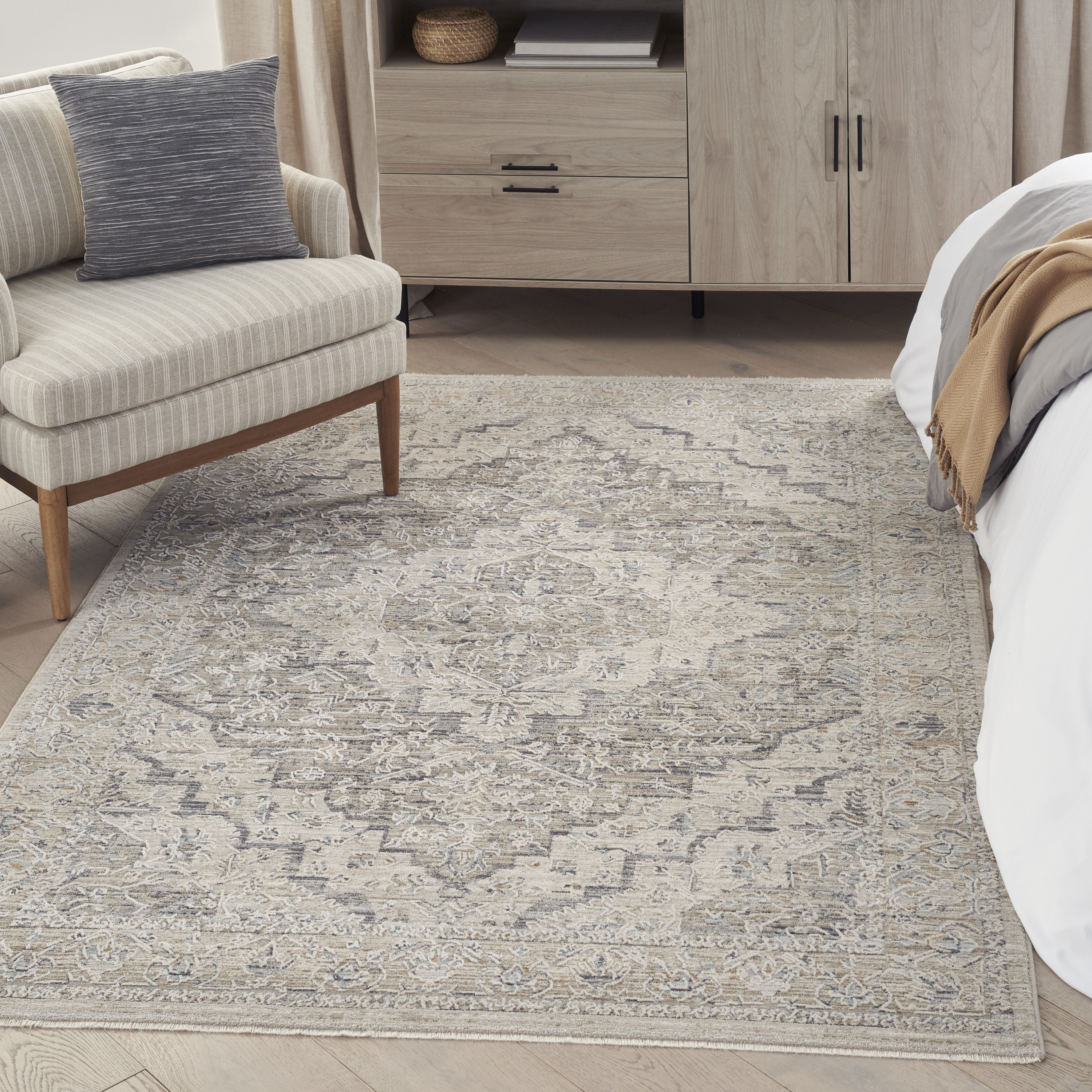 Nourison Lynx 5'3" x 7'10" Ivory Taupe Vintage Indoor Rug