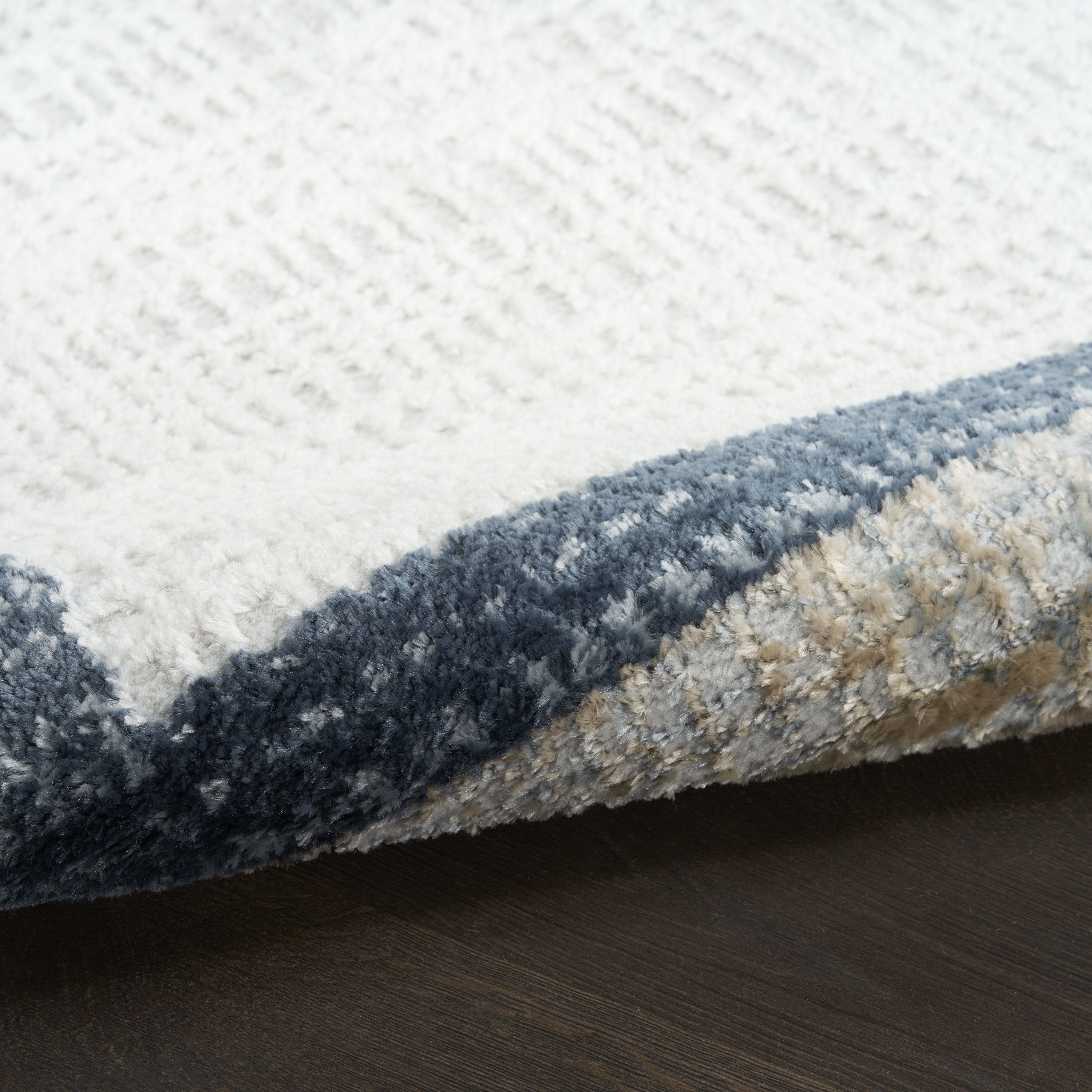 Nourison Dekor 4' x 6' Grey Navy Modern Indoor Rug