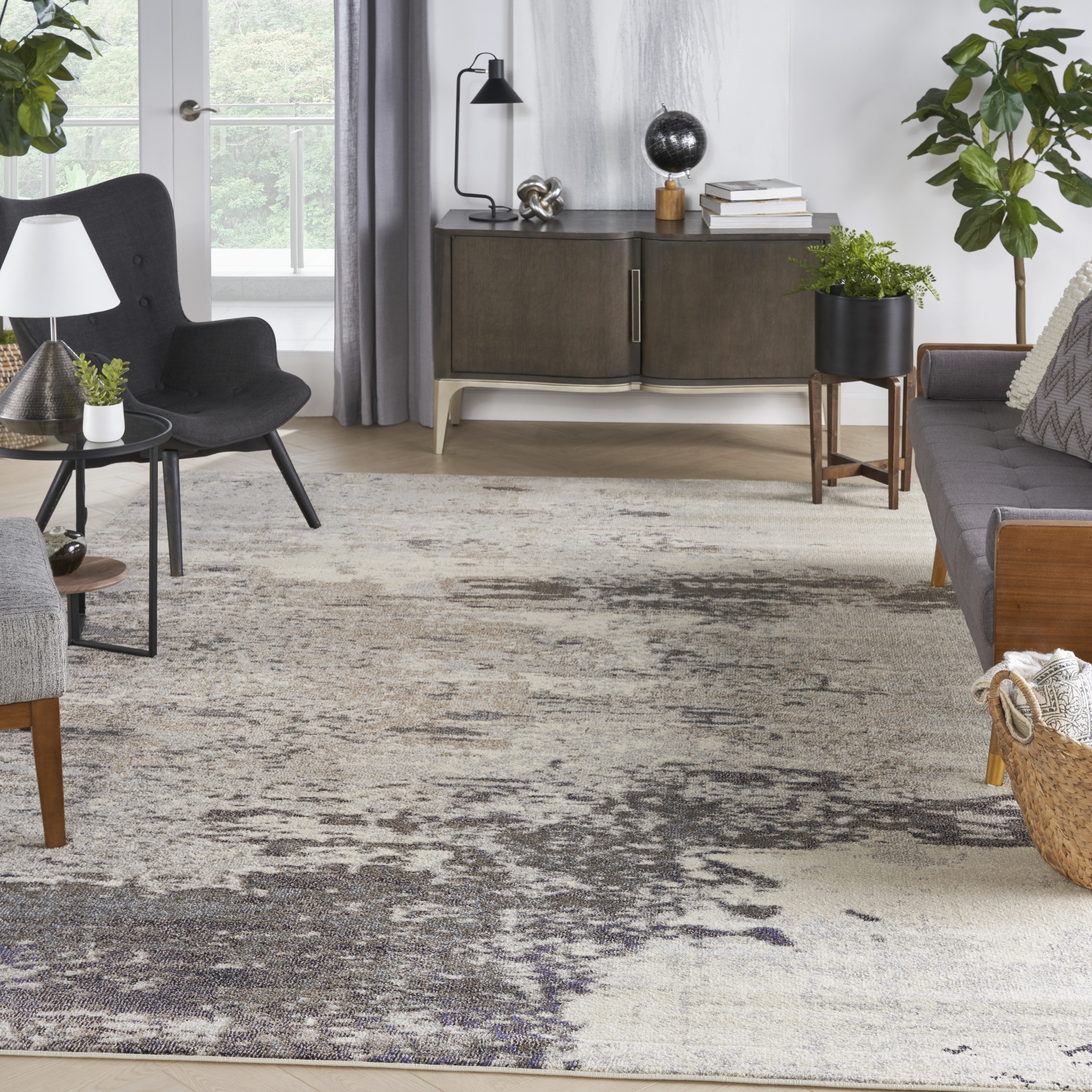 Nourison Celestial 10' x 14' Ivory Grey Modern Indoor Rug