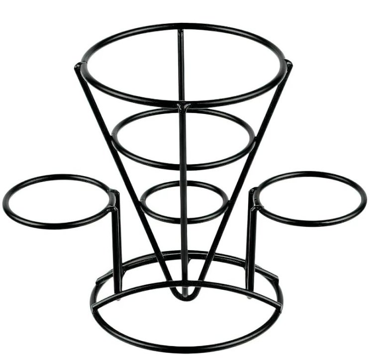 Metal Cone Basket with space for 2 Ramekin