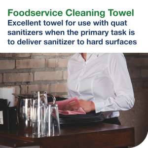 Tork, 1/4 Fold, 1 ply, 12.00"x21.50", Nonwoven Fabric, Food Service Wipers, Pink