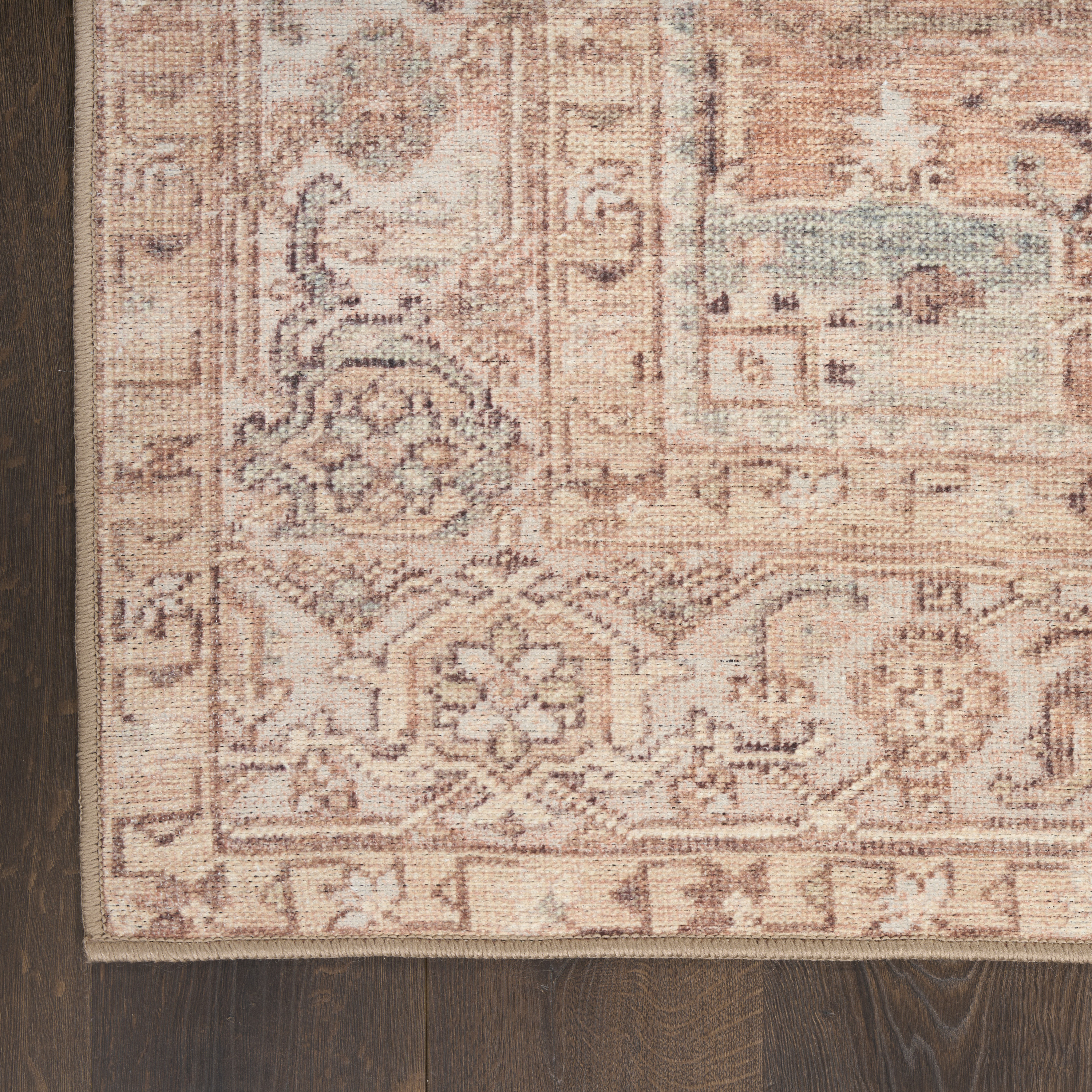 Nourison Vintage Washables 4' x 6' Coral Mint Vintage Indoor Rug