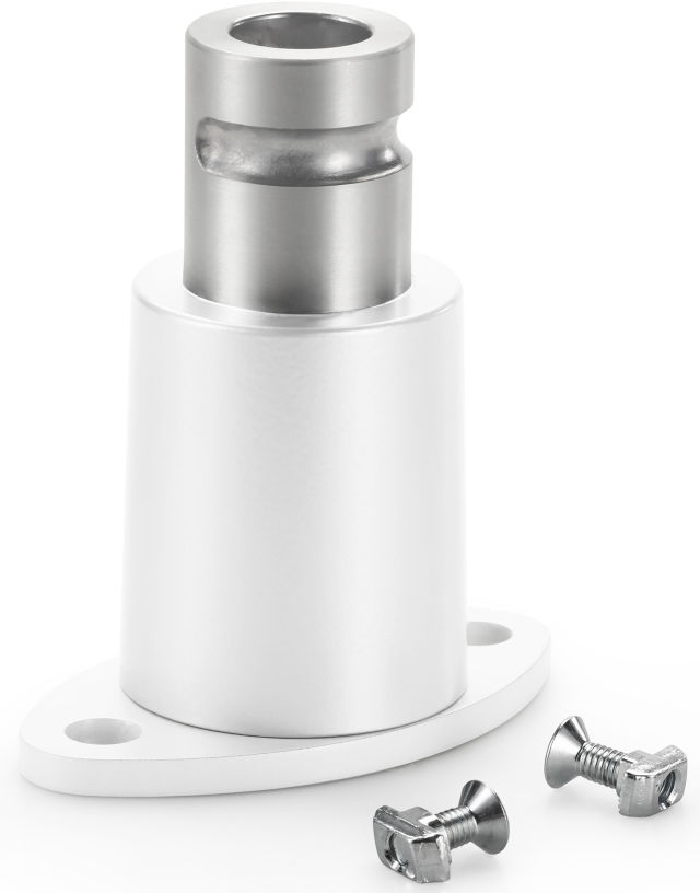 The system rail mount for the white Novus CLU Plus monitor arm.