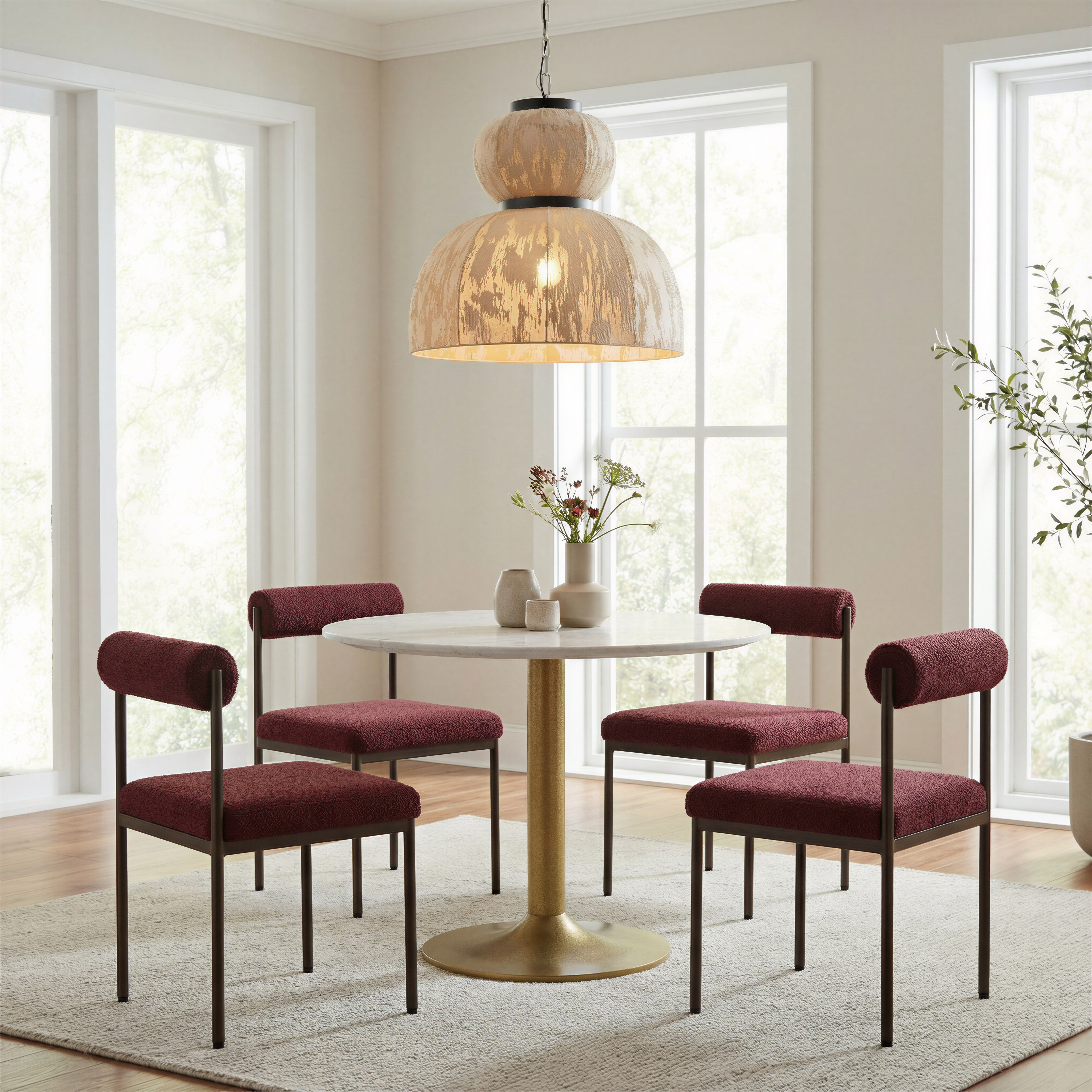 Fullerton Dining Table White & Gold product image