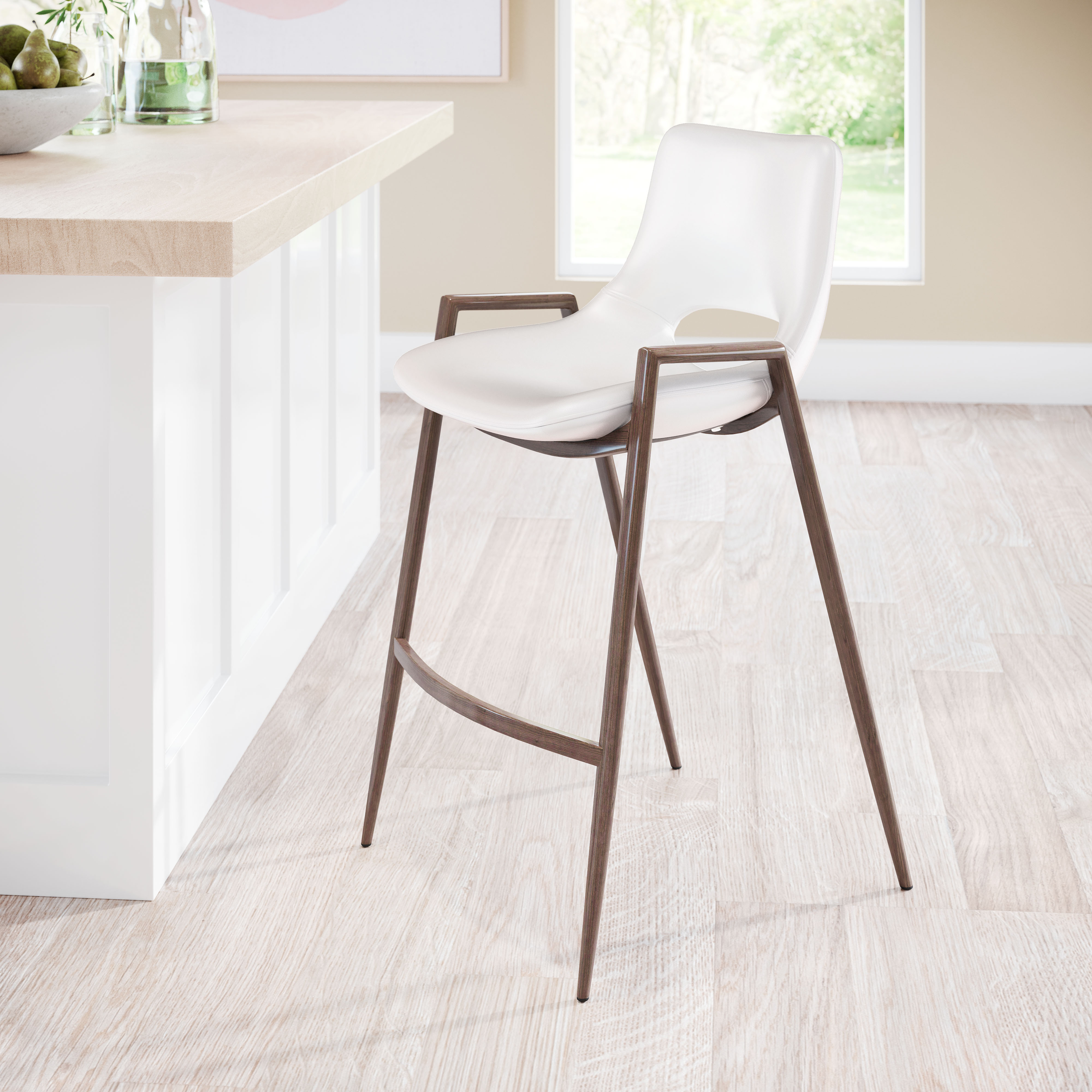 Desi Counter Stool (Set of 2) White & Walnut product image